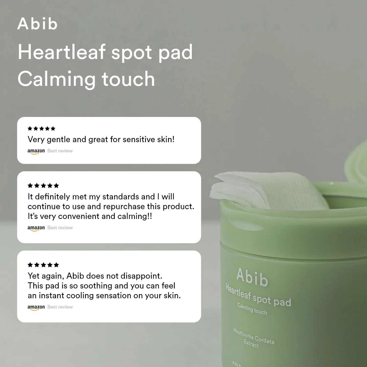 Abib Heartleaf spot pad Calming touch - 150ml. 80 pads - Image 4