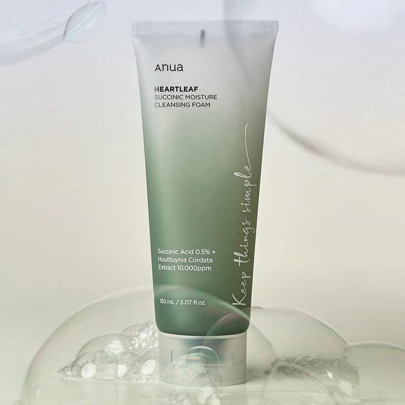 Anua HEARTLEAF SUCCINIC MOISTURE CLEANSING FOAM 150ml - Image 4