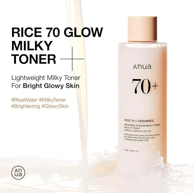 Anua RICE 70 GLOW MILKY TONER 250ml - Image 3