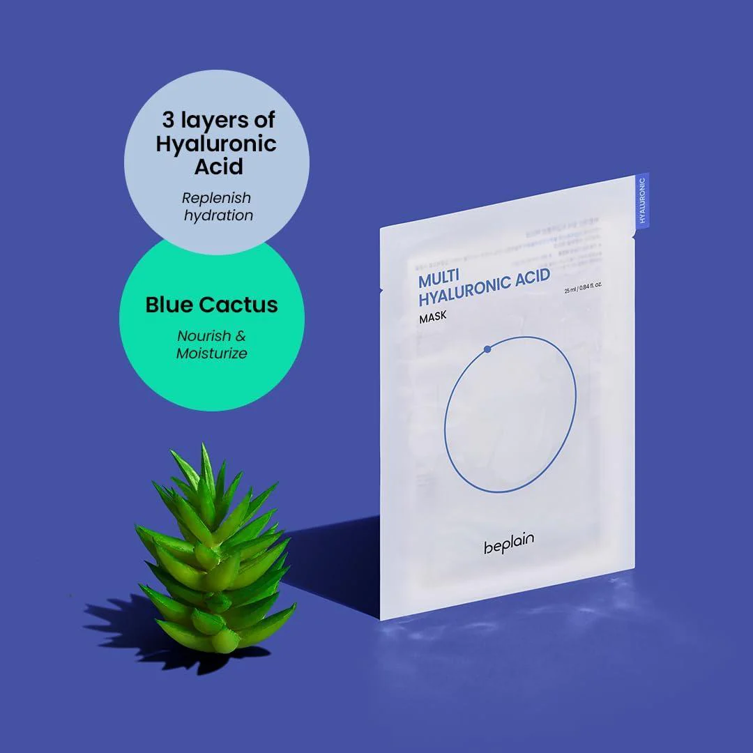 Beplain Multi Hyaluronic Acid Mask 5ea - Image 8