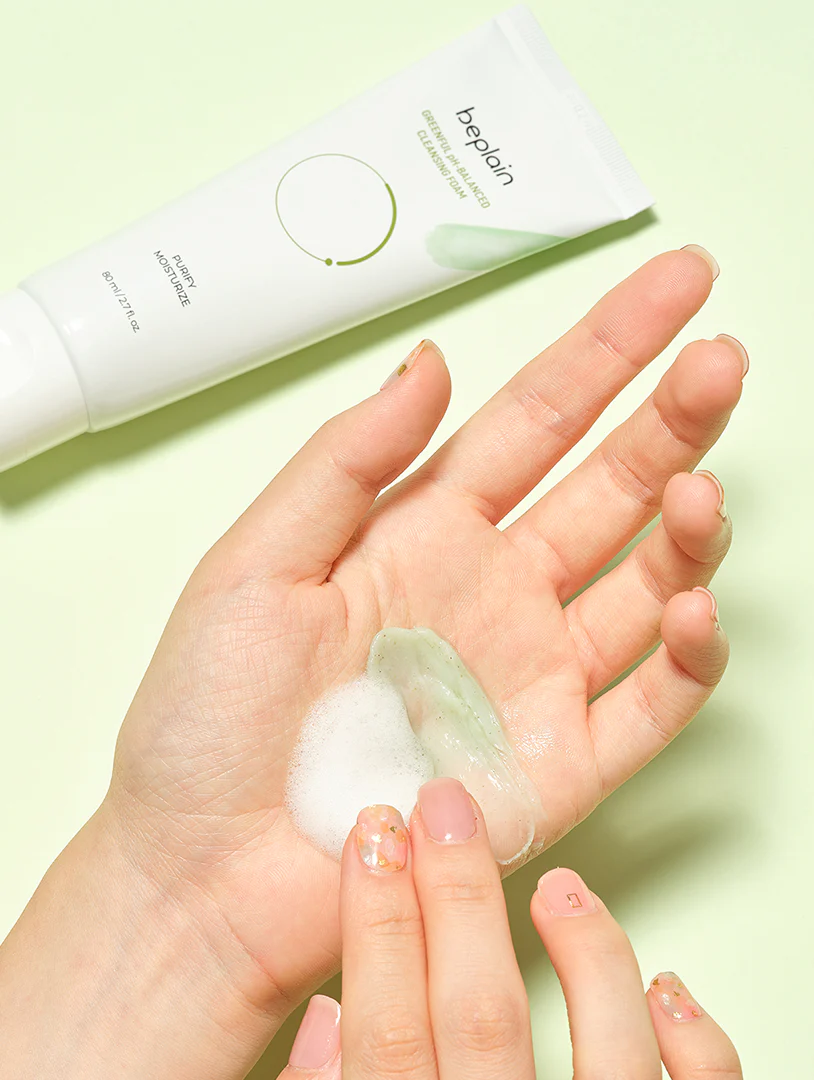 beplain Mung Bean pH-Balanced Cleansing Foam 80ml - Image 5