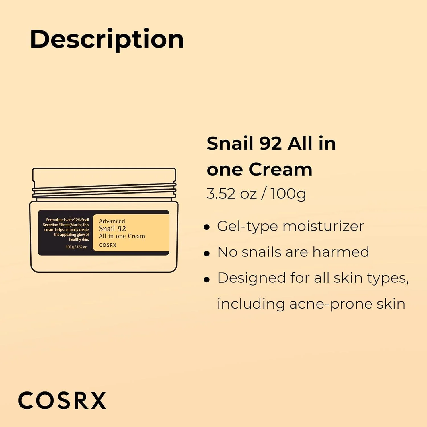 Cosrx Advanced Snail 92 All in one Cream 100ml - Image 11