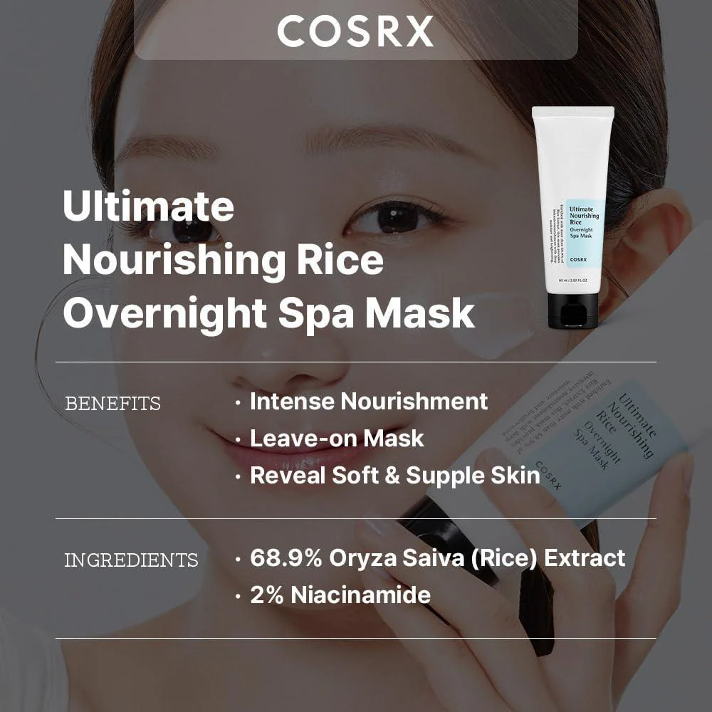 Cosrx Ultimate Nourishing Rice Overnight Spa Mask 60ml - Image 6