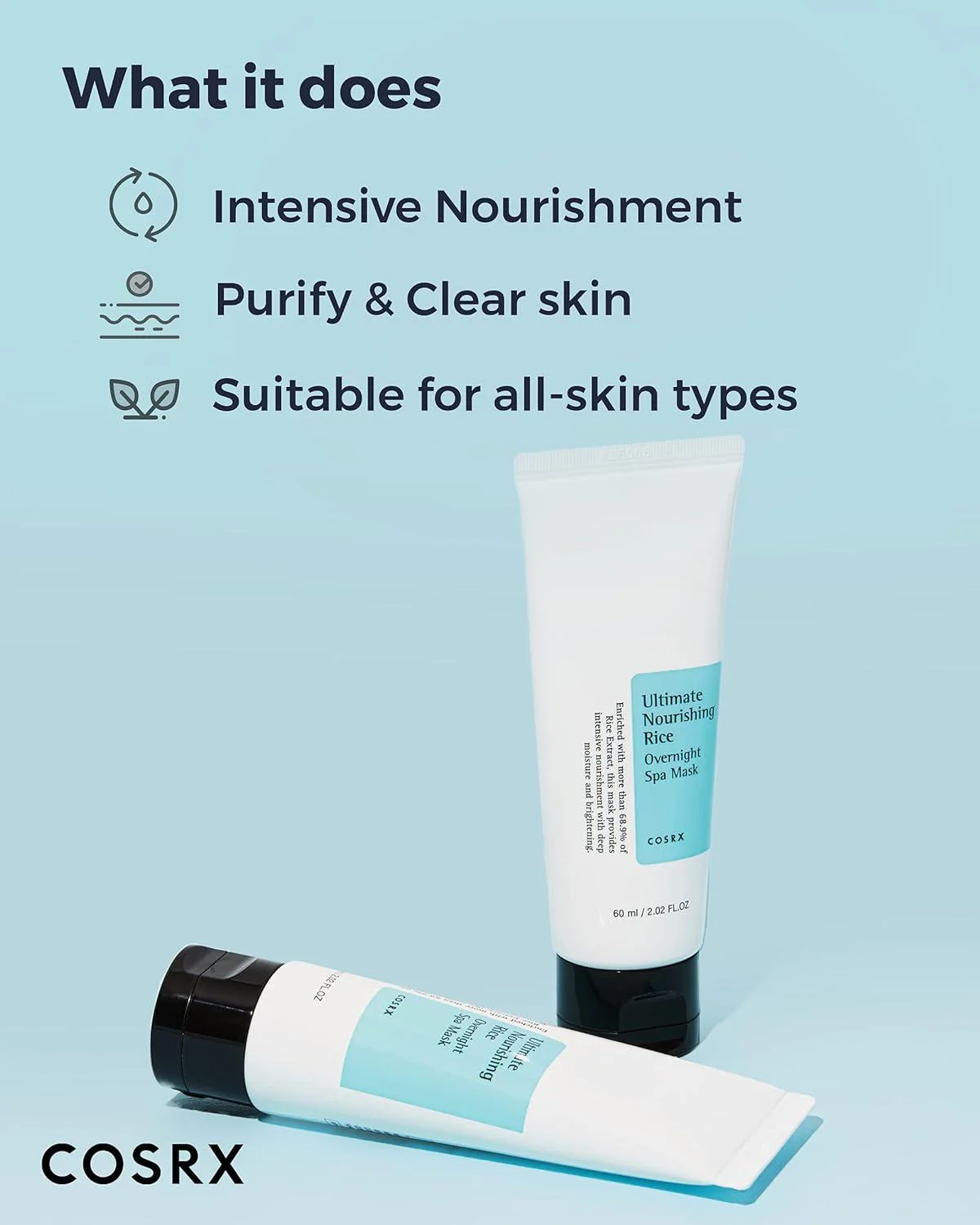 Cosrx Ultimate Nourishing Rice Overnight Spa Mask 60ml - Image 8