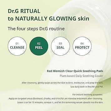 Dr.G Red Blemish Clear Quick Soothing Pads 70ea - Image 8