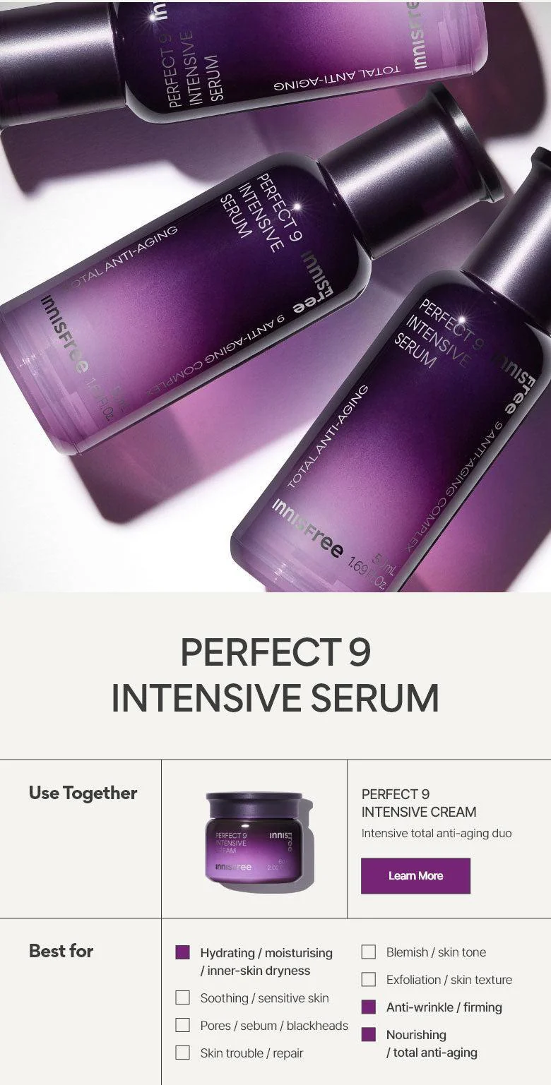 Innisfree Perfect 9 Intensive Serum 50ml - Image 9
