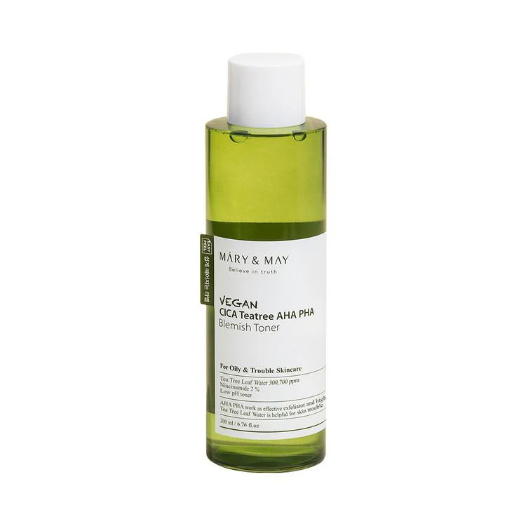 Mary&May Vegan CICA Tea Tree AHA PHA Blemish Toner - 200ml - Image 3