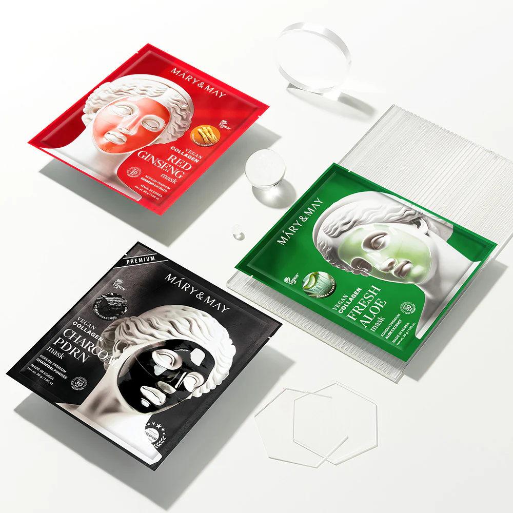 Mary&May Vegan Collagen Charcoal PDRN Mask (30g x4) - Image 14