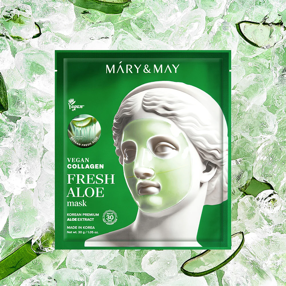 Mary&May Vegan Collagen Fresh Aloe Mask (30g x4) - Image 11