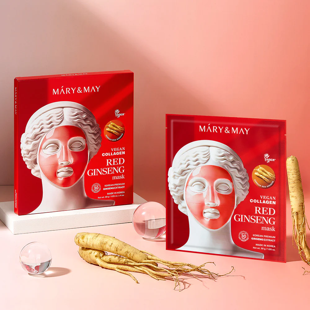 Mary&May Vegan Collagen Red Ginseng Mask (30g x4) - Image 9