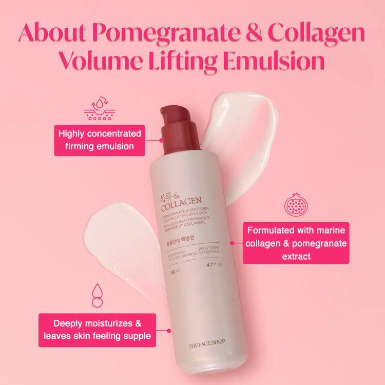 Thefaceshop POMEGRANATE AND COLLAGEN VOLUME LIFTING EMULSION 140ml - Image 5
