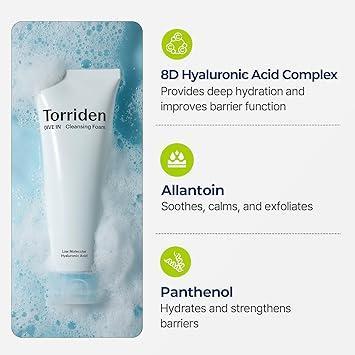 Torriden DIVE IN Low Molecular Hyaluronic Acid Cleansing Foam 150ml - Image 7