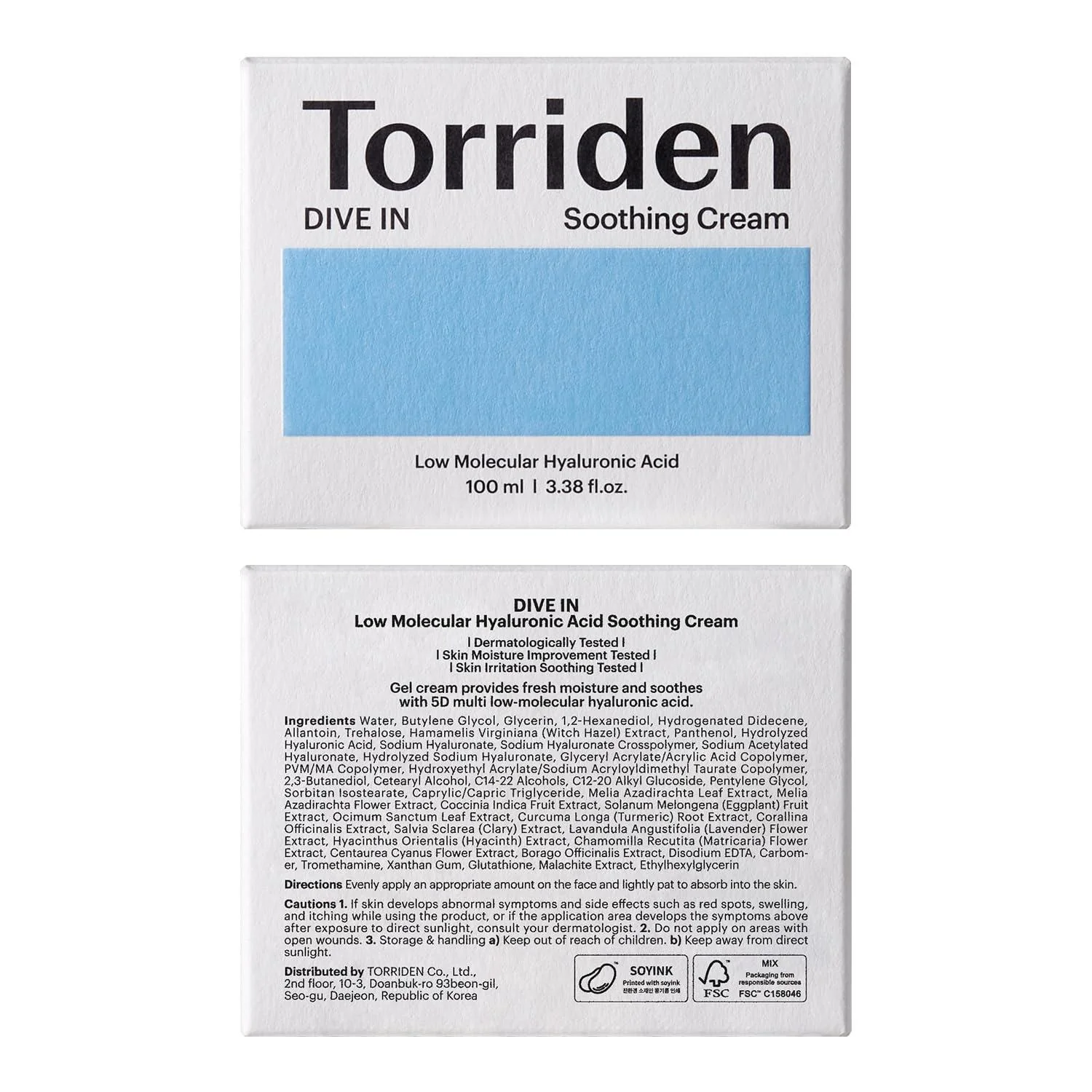 Torriden DIVE IN Low Molecular Hyaluronic Acid Soothing Cream 100ml - Image 12