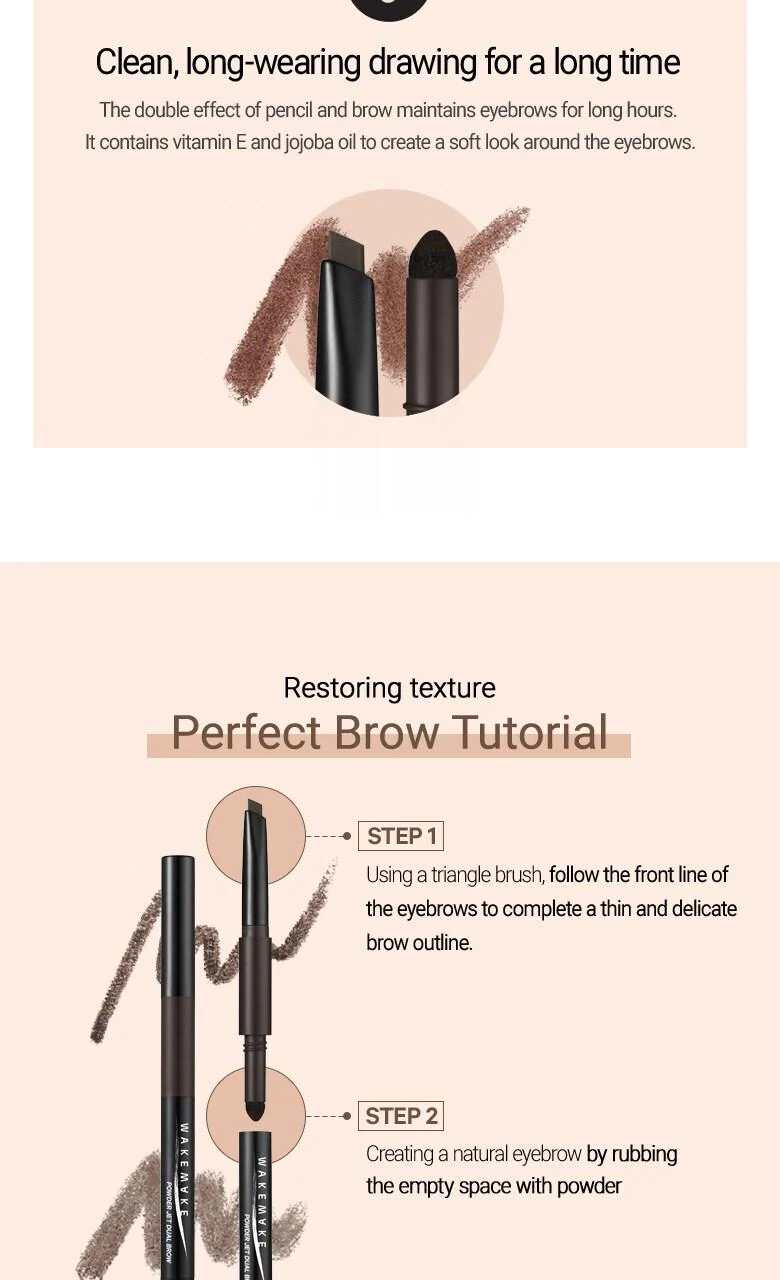 WAKEMAKE Powder Jet Dual Brow 0.75g - #09 Gray Brown - Image 6